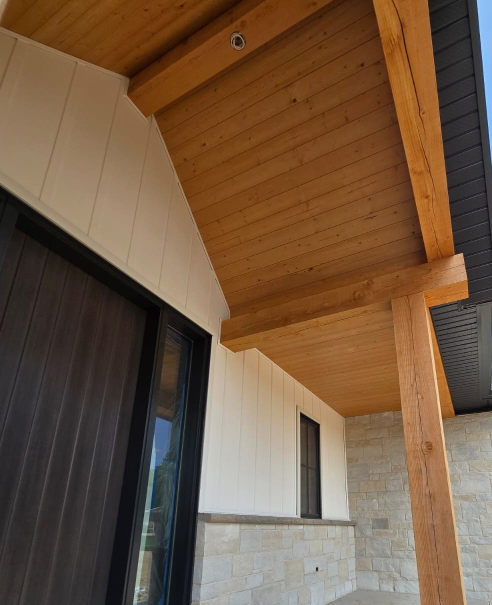 T&G Wood Porch Ceiling
